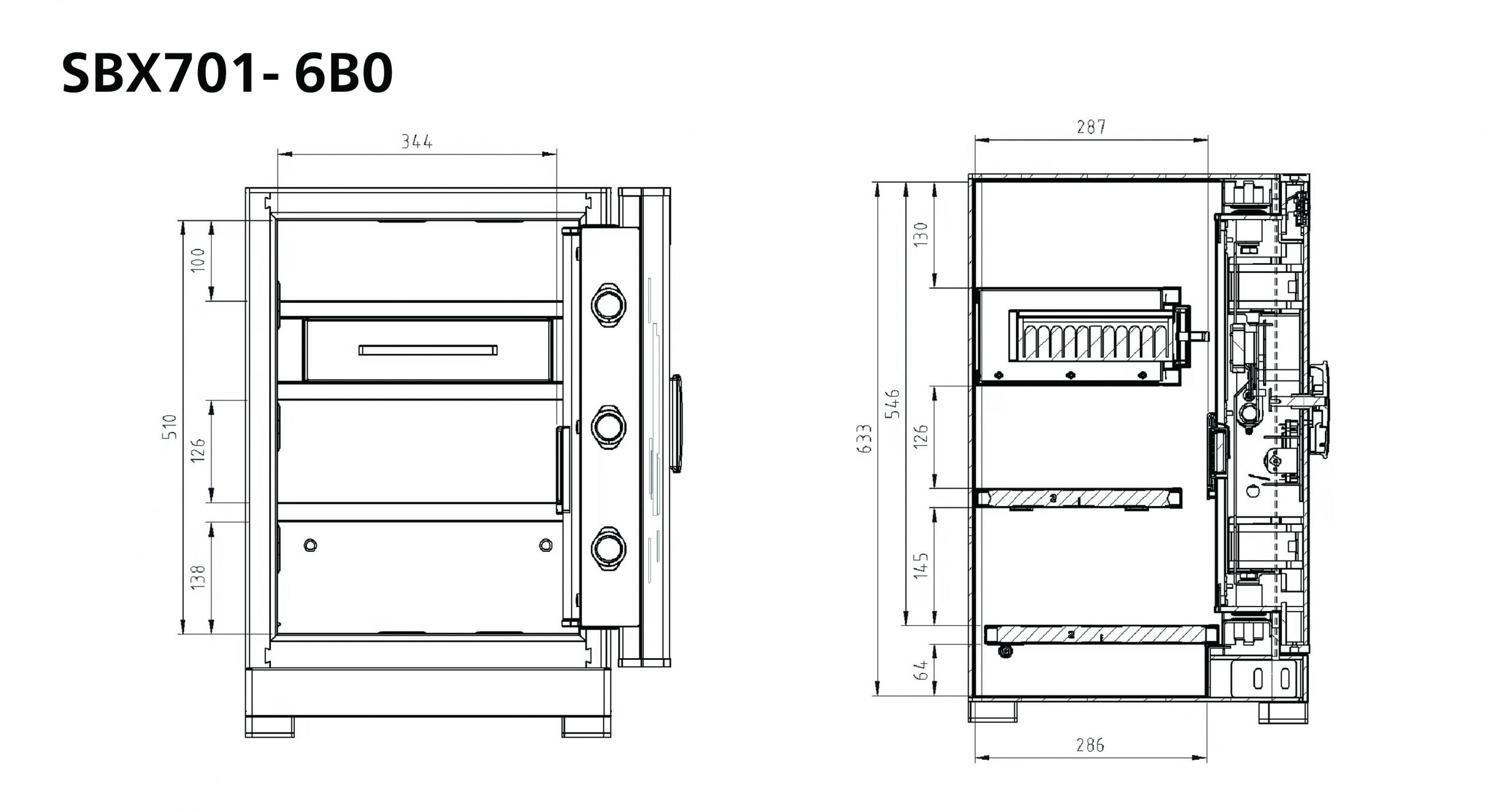 Kích thước lòng trong két sắt Philips SBX701-6B0