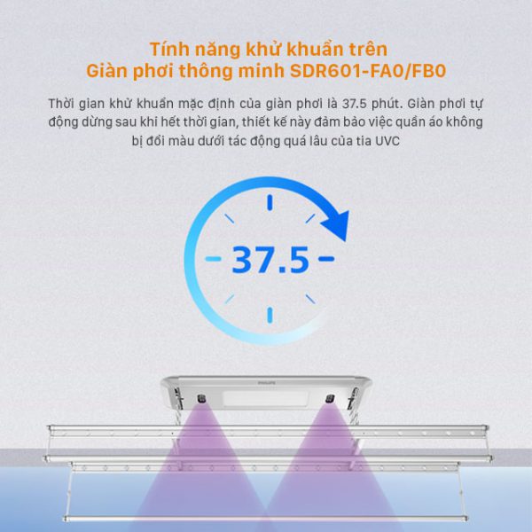 Tính năng đắt giá trên giàn phơi thông minh Philips SDR601