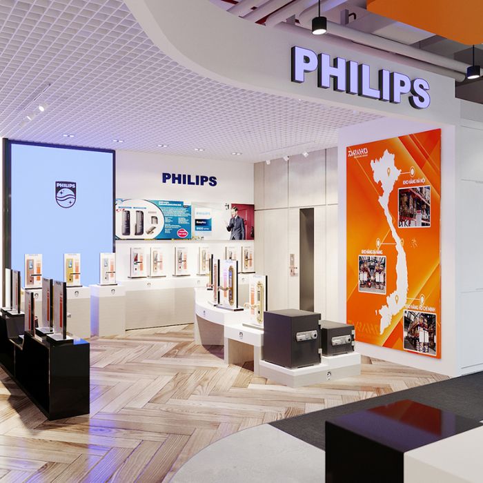 Showroom Philips trưng bày nhiều sản phẩm két sắt thông minh cho khách hàng đến tham quan và mua sắm.