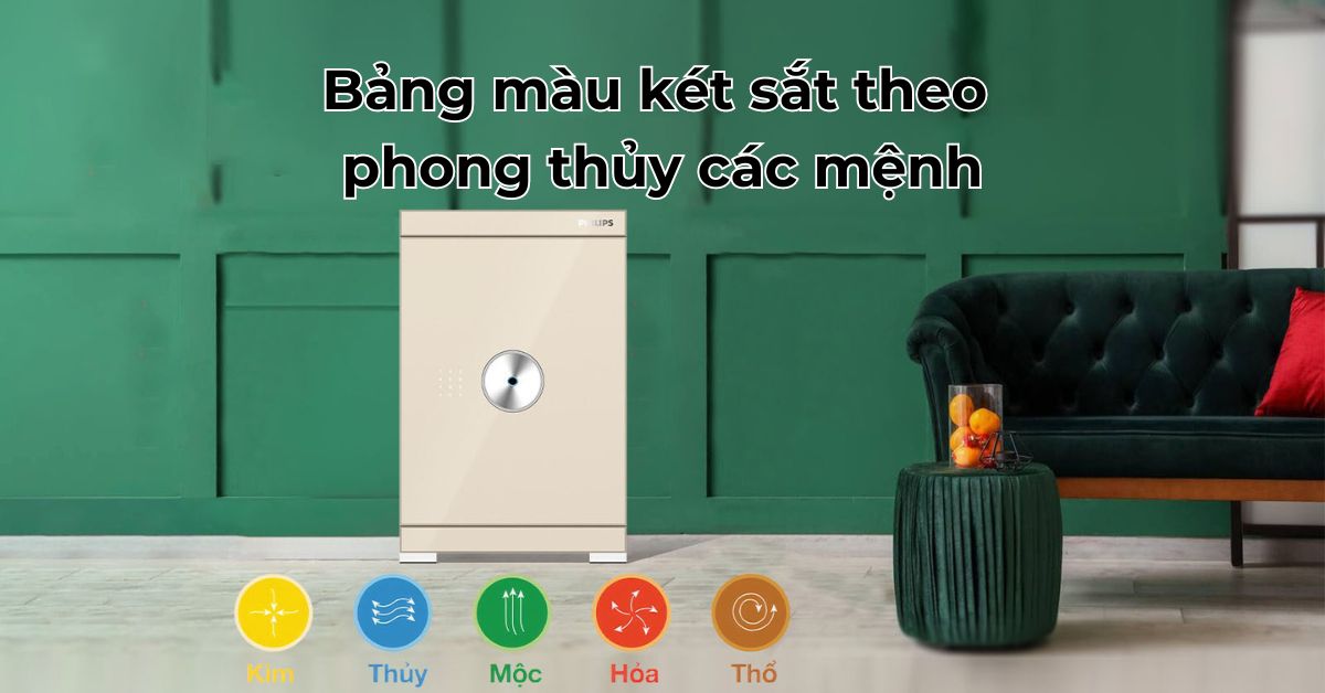 Bảng màu két sắt theo phong thủy các mệnh