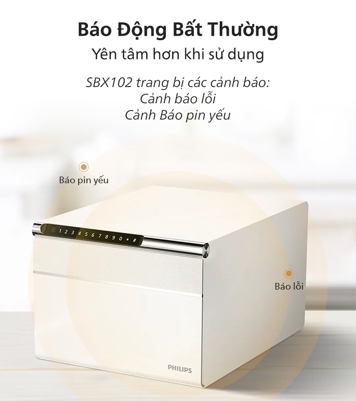 2 báo động trên Philips SBX102