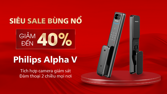 Khóa cửa thông minh có camera Philips Alpha V